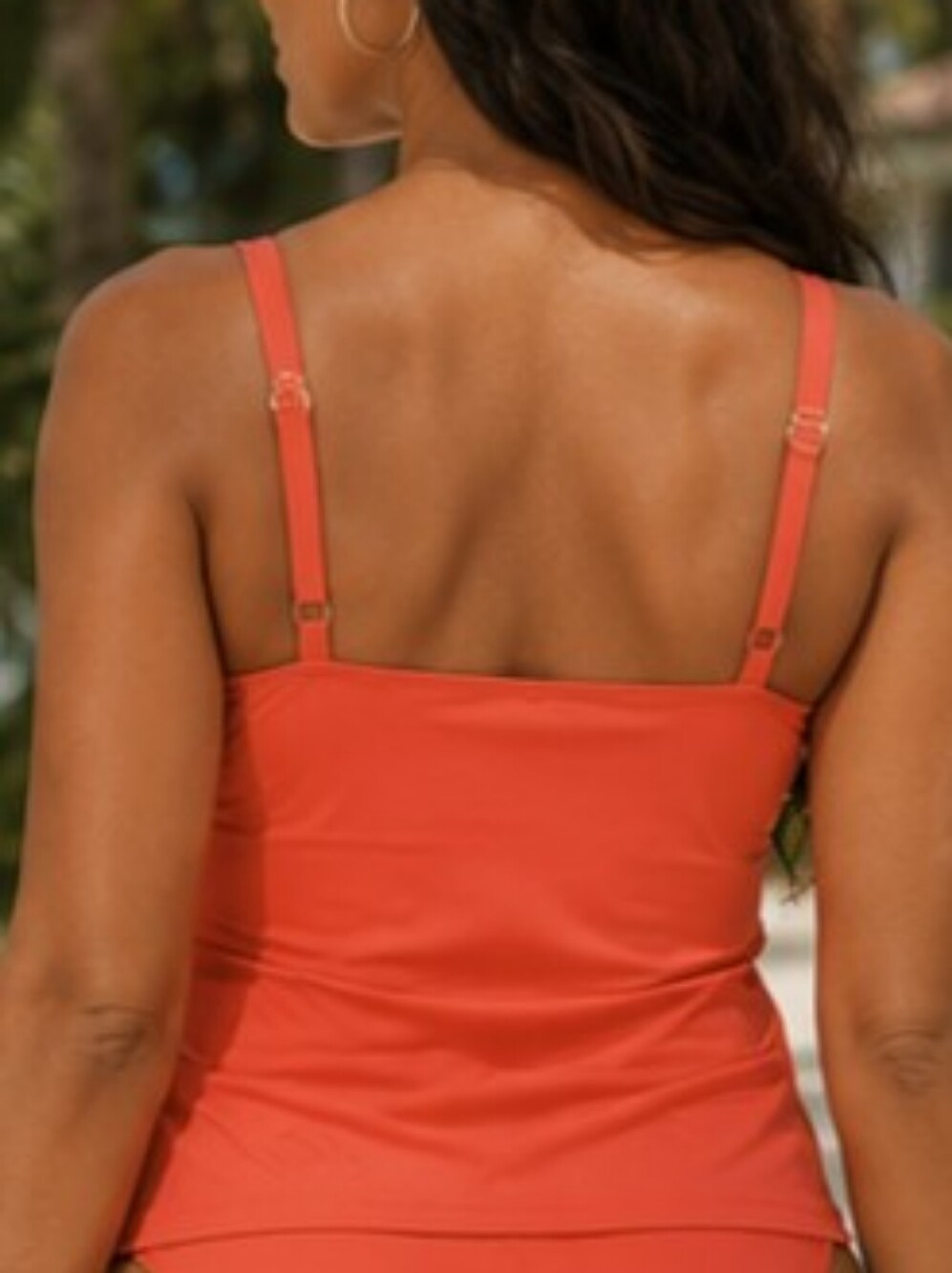 Women’s Coral Tankini Top with Adjustable Straps - Picture 5 of 6